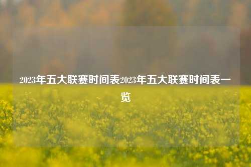 2023年五大联赛时间表2023年五大联赛时间表一览